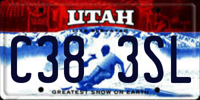 UT license plate C383SL