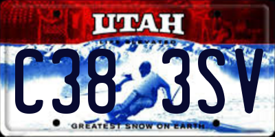 UT license plate C383SV