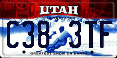 UT license plate C383TF
