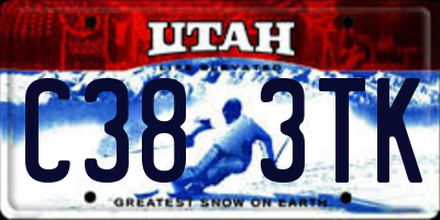 UT license plate C383TK