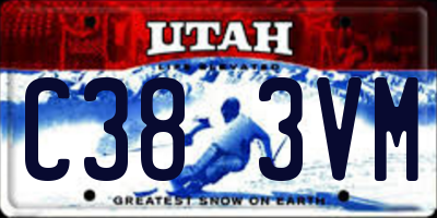 UT license plate C383VM