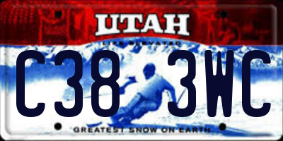UT license plate C383WC