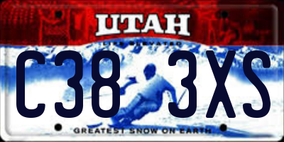 UT license plate C383XS
