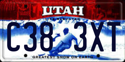 UT license plate C383XT