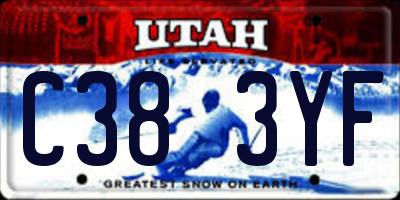 UT license plate C383YF