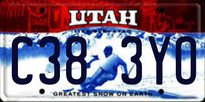 UT license plate C383YO
