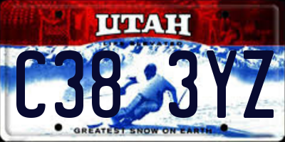 UT license plate C383YZ