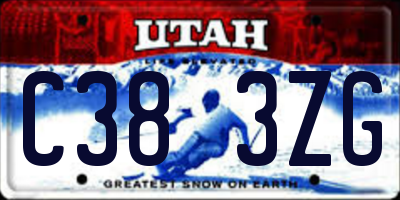UT license plate C383ZG