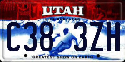 UT license plate C383ZH