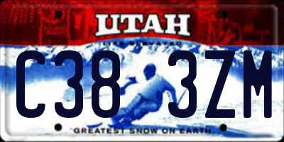 UT license plate C383ZM