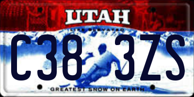UT license plate C383ZS