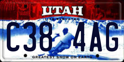UT license plate C384AG