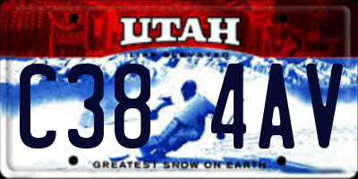 UT license plate C384AV