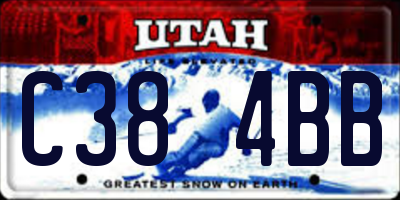 UT license plate C384BB