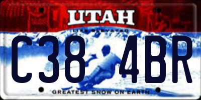 UT license plate C384BR