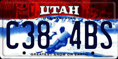 UT license plate C384BS