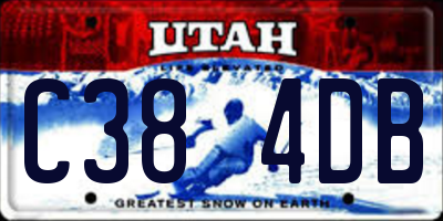 UT license plate C384DB
