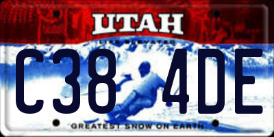 UT license plate C384DE