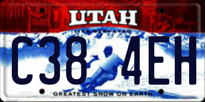 UT license plate C384EH