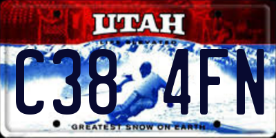 UT license plate C384FN