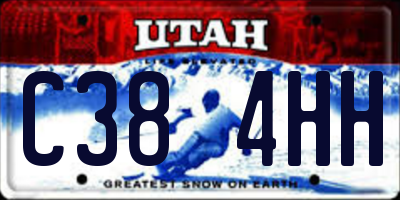 UT license plate C384HH