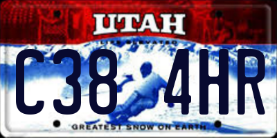 UT license plate C384HR