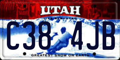 UT license plate C384JB