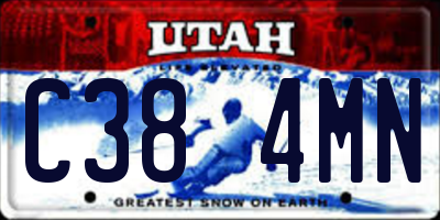UT license plate C384MN