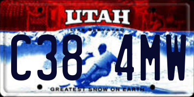 UT license plate C384MW