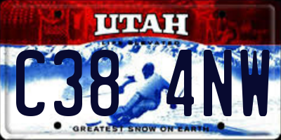 UT license plate C384NW