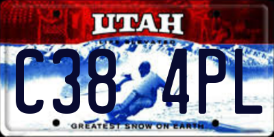 UT license plate C384PL
