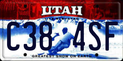 UT license plate C384SF