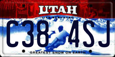 UT license plate C384SJ