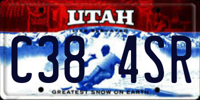 UT license plate C384SR
