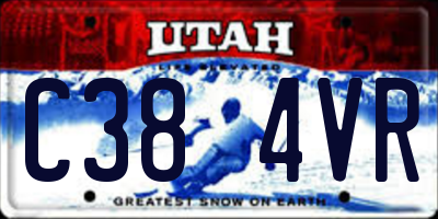 UT license plate C384VR