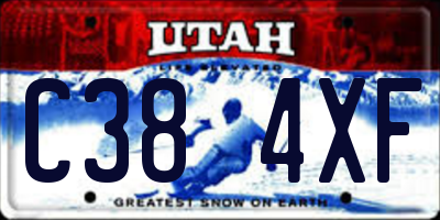 UT license plate C384XF