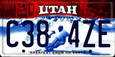 UT license plate C384ZE