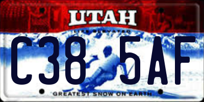 UT license plate C385AF
