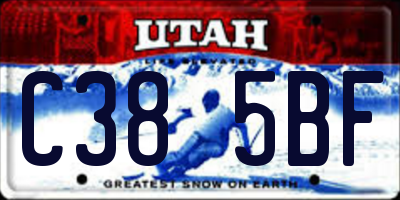 UT license plate C385BF