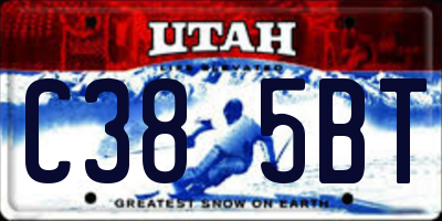 UT license plate C385BT