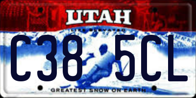 UT license plate C385CL