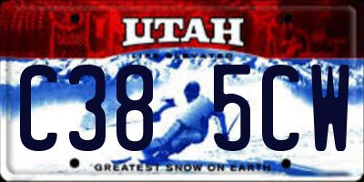 UT license plate C385CW