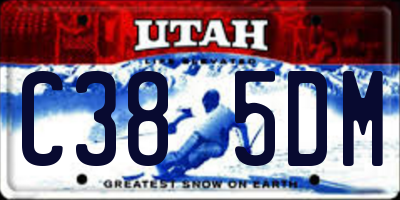 UT license plate C385DM