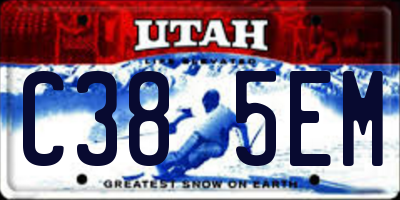 UT license plate C385EM