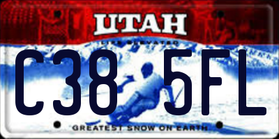 UT license plate C385FL