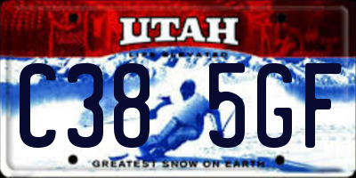 UT license plate C385GF