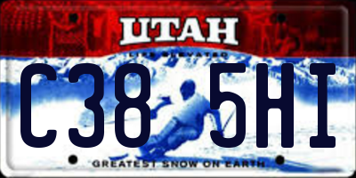 UT license plate C385HI