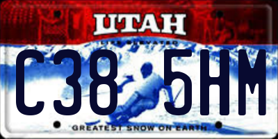 UT license plate C385HM