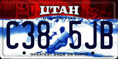 UT license plate C385JB
