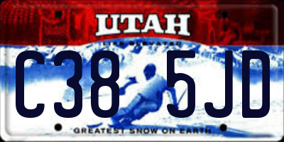 UT license plate C385JD